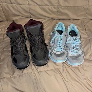 Black and Gray Athletic Shoes Set